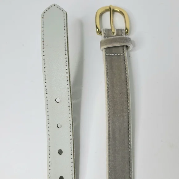 J. Crew Sage Green Gray Velvet Belt - Picture 6 of 10